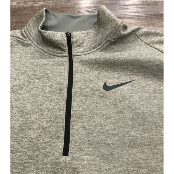 Nike Dri Fit Mens 2XL Gray 1/4 Zip Long Sleeve Sweatshirt Pullover - Picture 2 of 6